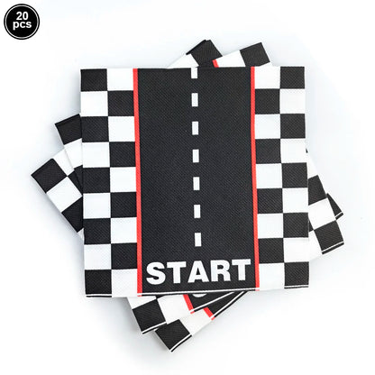 Racing Car Birthday Party Decorations – Race Car, Tire Wheel, Traffic Cone & Checkered Balloons for Kids' Racing-Themed Parties