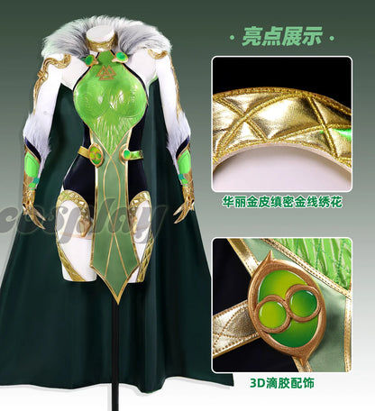 Lady Loki Cosplay Costume Set – Loki Laufeyson “God of Lies / God of Evil” Female Version Full Outfit (Game Cosplay Series with Accessories)