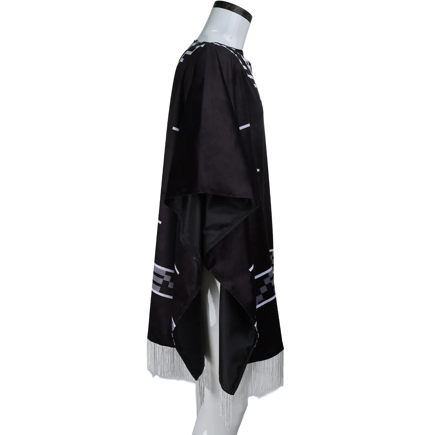 Clint Eastwood Inspired Cowboy Poncho Cosplay Costume – Men’s Aztec Pattern Serape Shawl Cape with Hat for Halloween & Movie Roleplay