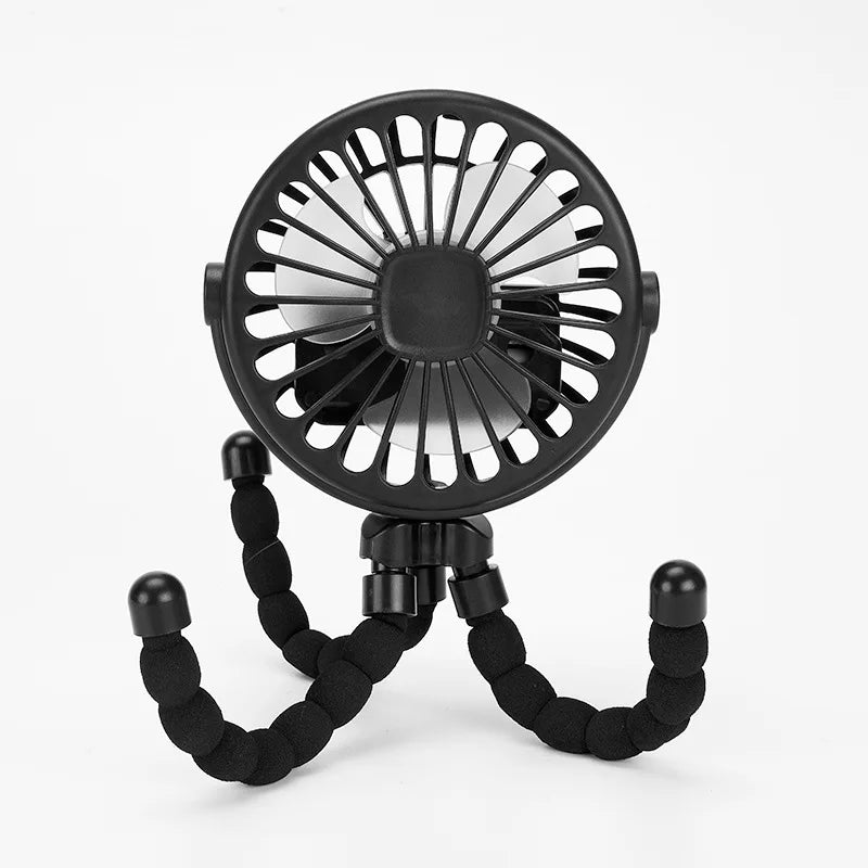 Ventilador portátil con clip para cochecito - Ventilador de refrigeración para bebés recargable por USB de 600 mAh con 3 velocidades para el hogar, viajes y actividades al aire libre