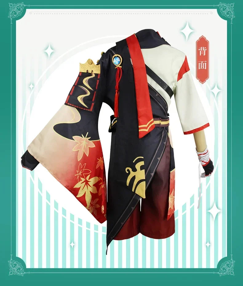 Samurai Cosplay Costume with Wig & Red Glasses – Halloween Party Outfit