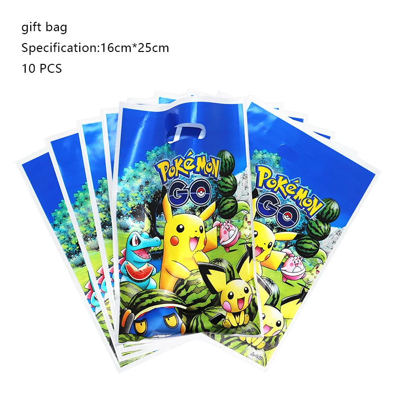 Pokémon Birthday Party Decorations – Lightning Pikachu Balloon Set with Disposable Tableware, Banner, Backdrop & Plates for Kids Events