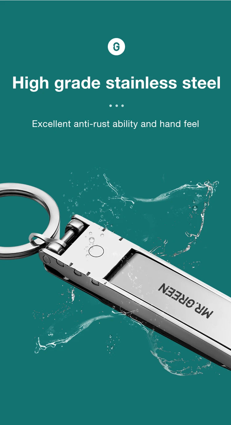 MR.GREEN Ultra-Thin Foldable Stainless Steel Nail Clipper – Portable Travel Fingernail Cutter & Manicure Grooming Tool