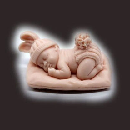 Molde de silicona 3D de bebé durmiendo para velas – Lindo molde de retrato de bebé para velas, jabones, resina, manualidades de yeso, chocolate, cubitos de hielo y proyectos de horneado DIY