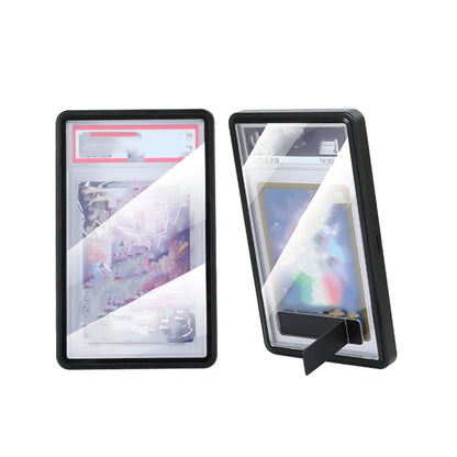 Aluminum Alloy Trading Card Display Case with Stand – Multicolor PSA & BGS Graded Card Protector Holder for Horizontal & Vertical Display