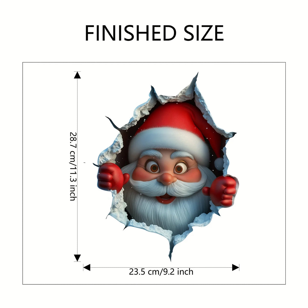 1PC Christmas Santa Wall Sticker – Waterproof PVC Peel-and-Stick Decal for Door, Window, Living Room, Home & Party Decor