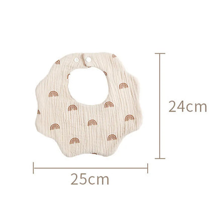 3PCS Pure Cotton Baby Gauze Towels – Soft Breathable Drool Bibs & Saliva Wipes for Newborns