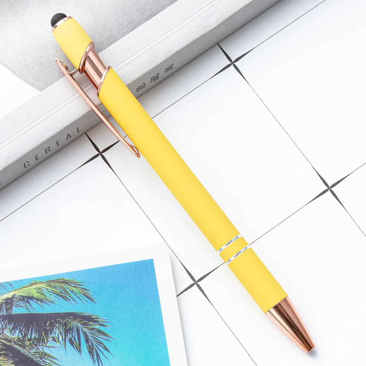Metal Ballpoint Pen with Stylus Tip – Touch Screen Writing Pen for Office, School & Stationery, Custom Logo & Name Gift