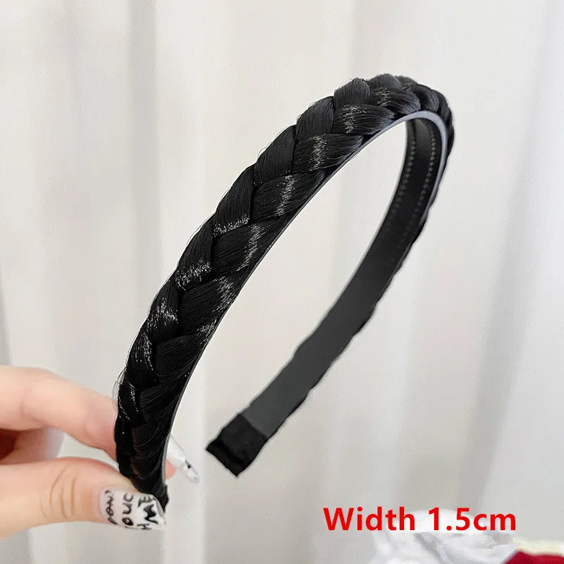 Diadema Bohemio Trenzado Sintético para Mujer Banda de Pelo Elástica para Fiestas y Cosplay