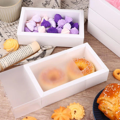 10PCS Pull-Out Kraft Paper Gift Boxes with Clear Window for Jewelry, Gifts, Weddings, Birthdays & Business Packaging