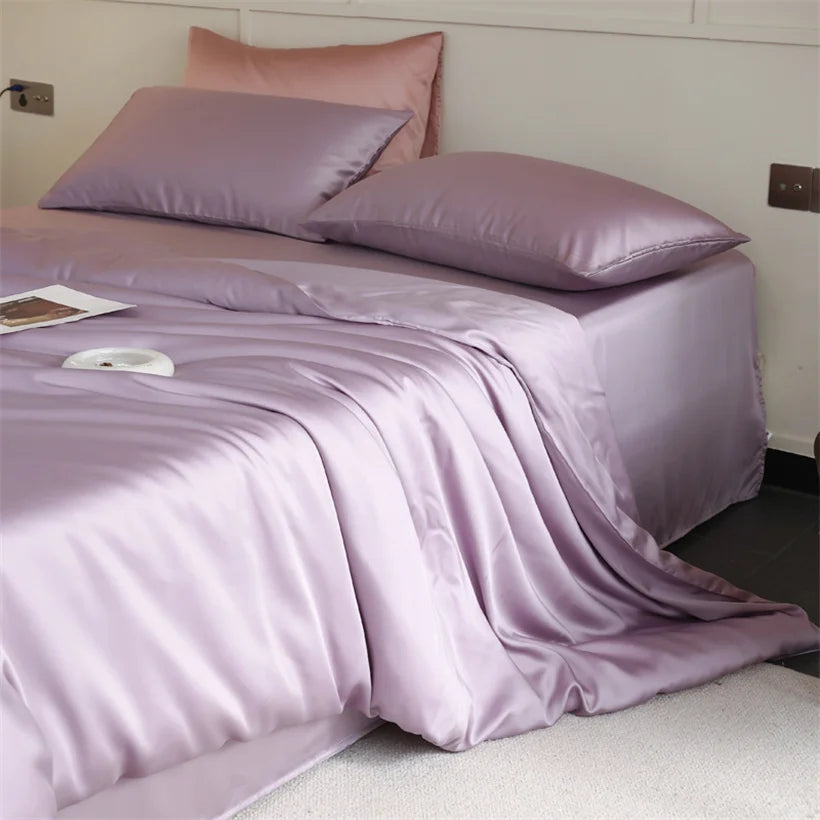100% Mulberry Silk Bedding Set – Luxury Duvet Cover, Bed Sheet & Pillowcase Set