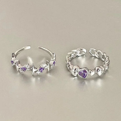 Anillo Ajustable Vintage Cruz y Estrella Irregular – Anillo Abierto Gótico Punk Plateado para Pareja, Hombre y Mujer | Joyería de Regalo Y2K E-Girl