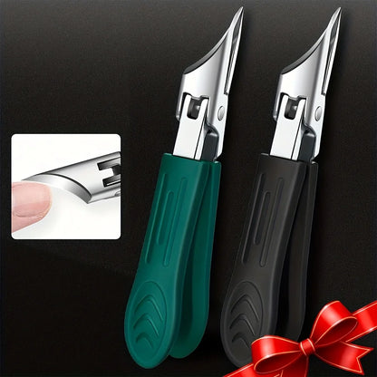 Coupe-ongles incarnés robuste en acier inoxydable – Lame ultra-tranchante inclinée à 25° avec poignée souple pour ongles épais