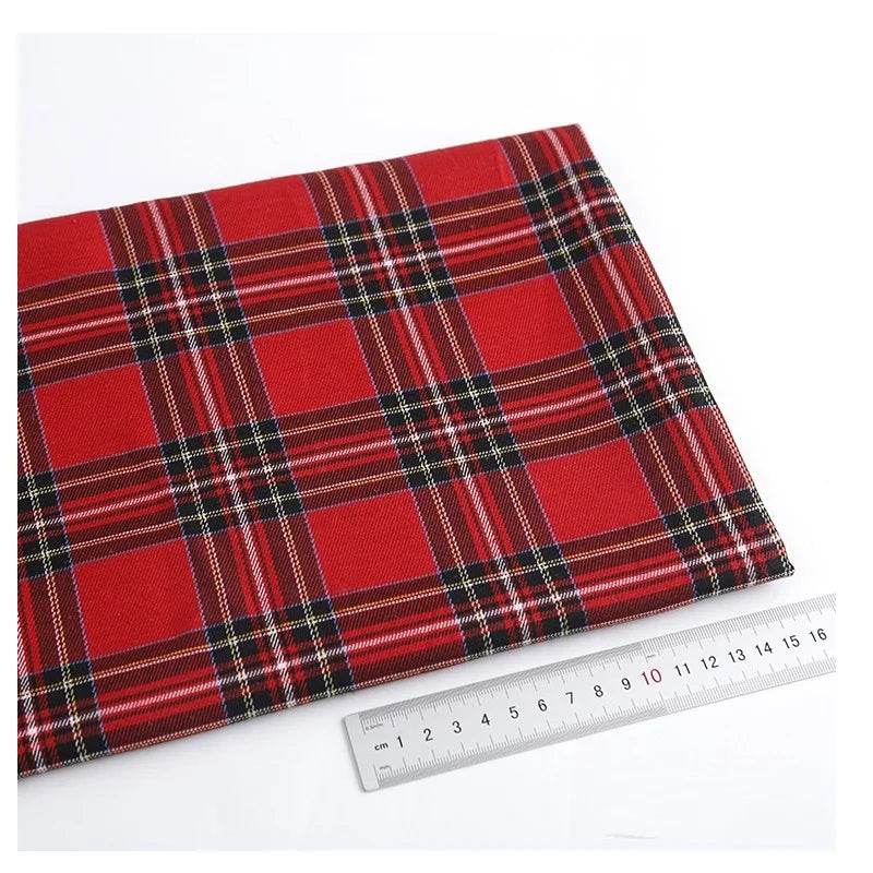 Scottish Style Plaid Fabric – Soft Breathable Cloth for Christmas Skirts, Uniforms, Dresses, DIY Sewing & Background Decor