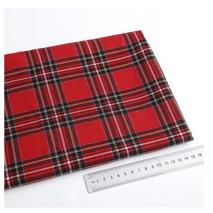 Scottish Style Plaid Fabric – Soft Breathable Cloth for Christmas Skirts, Uniforms, Dresses, DIY Sewing & Background Decor
