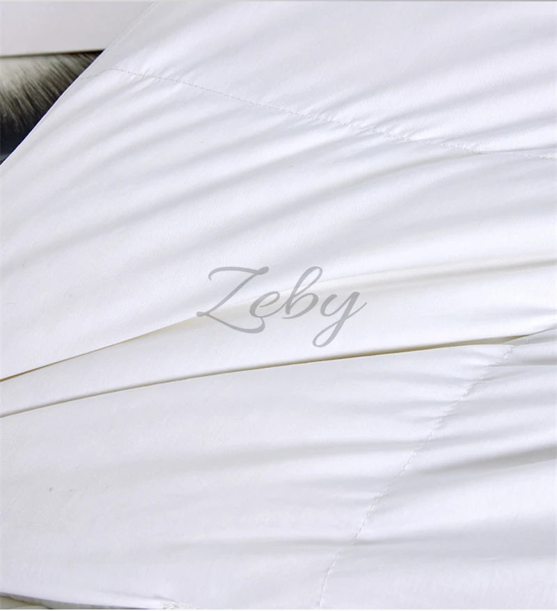 Edredón de lujo 100% plumón de ganso blanco – Duvet ligero y cálido de invierno con diseño plisado