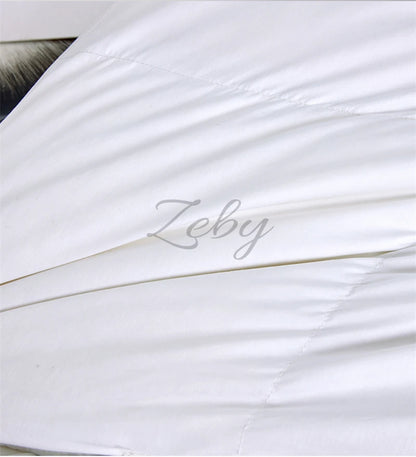 Edredón de lujo 100% plumón de ganso blanco – Duvet ligero y cálido de invierno con diseño plisado
