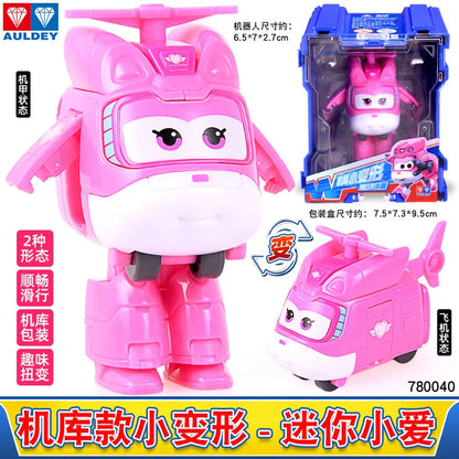Super Wings Mini Transforming Plane Robot Toy – Anime-Style Deformation Action Figure, Transformable Aircraft Toy for Kids & Christmas Gifts