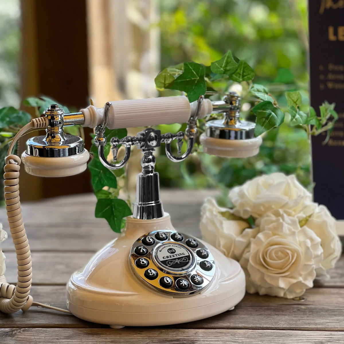 Retro Wedding Voice Guestbook Phone – Classic Vintage Telephone Audio Guestbook for Weddings, Birthdays, Parties & Confessional Messages