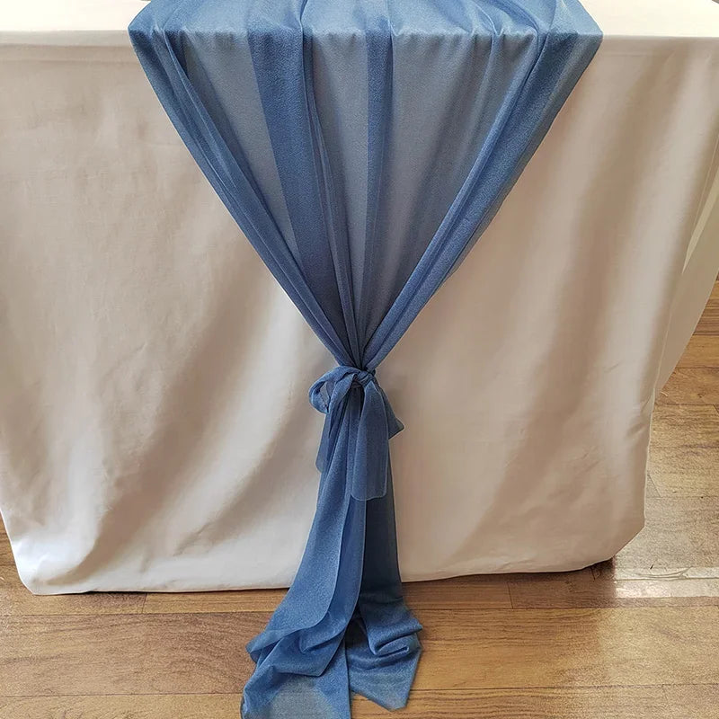 Camino de mesa de gasa - Decoración de arco de boda de tela de seda transparente | Decoración de mesa bohemia para cumpleaños y eventos