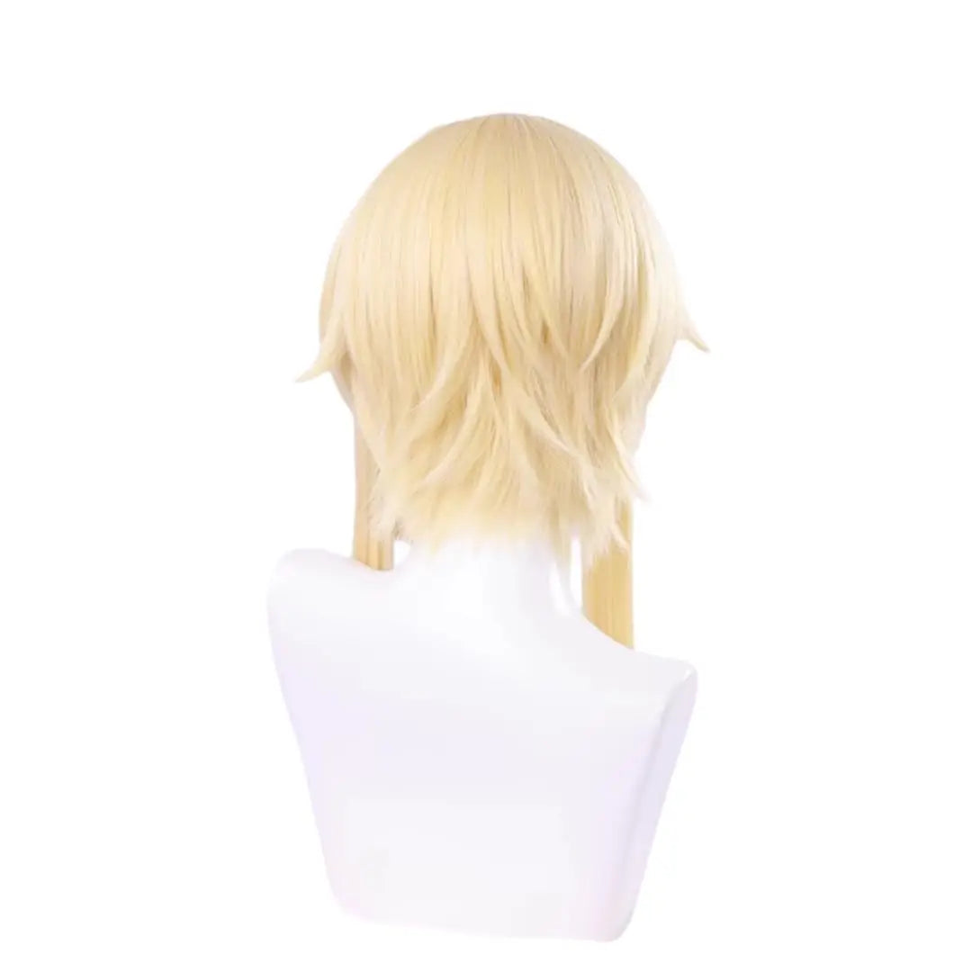 Genshin Impact Lumine Cosplay Wig | Light Blonde Synthetic Hair Wig for Halloween, Party & Anime Costume
