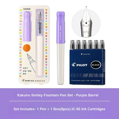 Pluma Estilográfica Pilot Kakuno – Bolígrafo de Escritura Antideslizante Fácil de Usar para Principiantes con Agarre Suave para Caligrafía, Diarios, Oficina y Colección de Papelería
