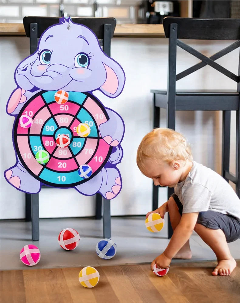 Educational Dart Board Baby Toy with Sticky Ball Darts – Indoor Montessori Sports Game for Children (Ages 3–7)
