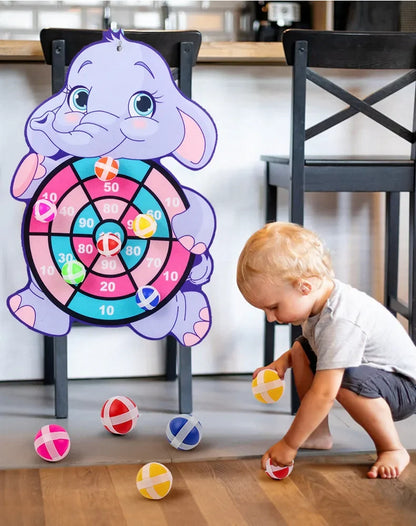 Educational Dart Board Baby Toy with Sticky Ball Darts – Indoor Montessori Sports Game for Children (Ages 3–7)