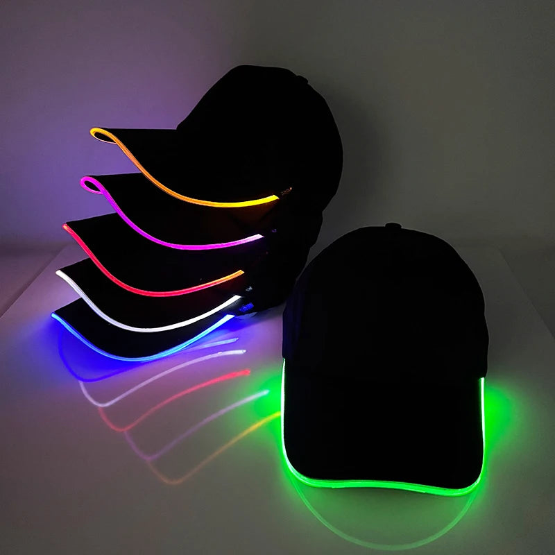 LED Light-Up Baseball Cap – Flashing Glow Hat for Raves, Festivals, Parties & Club Wear