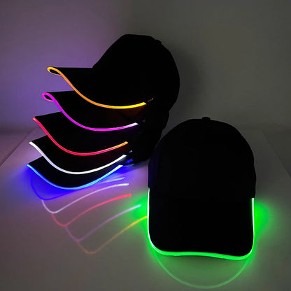 LED Light-Up Baseball Cap – Flashing Glow Hat for Raves, Festivals, Parties & Club Wear