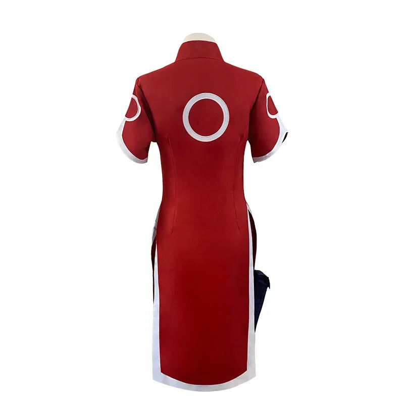 Naruto Haruno Sakura Cosplay Costume – Qipao Cheongsam Ninja Dress for Women & Girls
