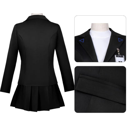 Blue Cosplay Costume Women's JK School Uniform Set – Jacket, Skirt & ID Card