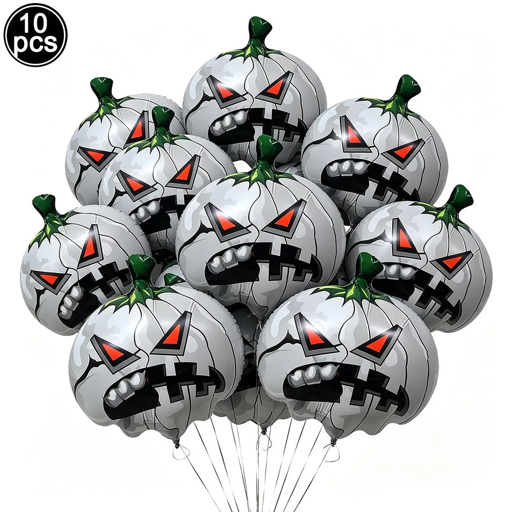 Large Halloween Standing Foil Balloons – Haunted House, Castle, Skull, Coffin & Witch Mylar Balloons for Halloween Party Decorations