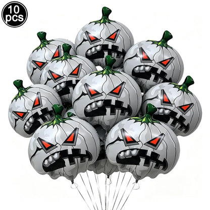 Large Halloween Standing Foil Balloons – Haunted House, Castle, Skull, Coffin & Witch Mylar Balloons for Halloween Party Decorations