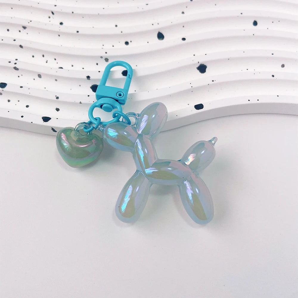 Cute Acrylic Balloon Dog Keychain – Cartoon Y2K Bag Pendant for Women & Couples, Car Key Chain, Jewelry Gift & Decorative Accessory