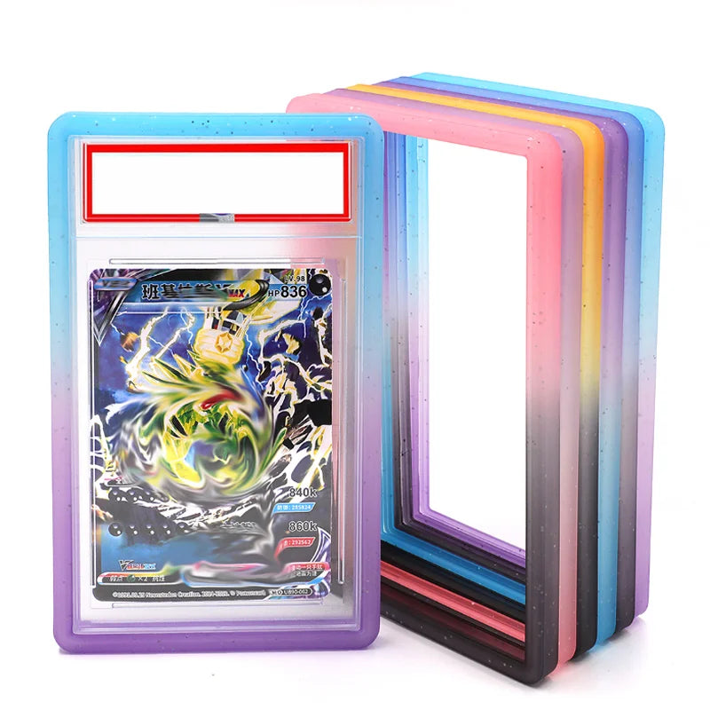Étui de protection pour cartes graduées 35PT – Housse à bordure antichoc en TPU souple dégradé pour présentoirs de cartes Pokémon, de sport et à collectionner