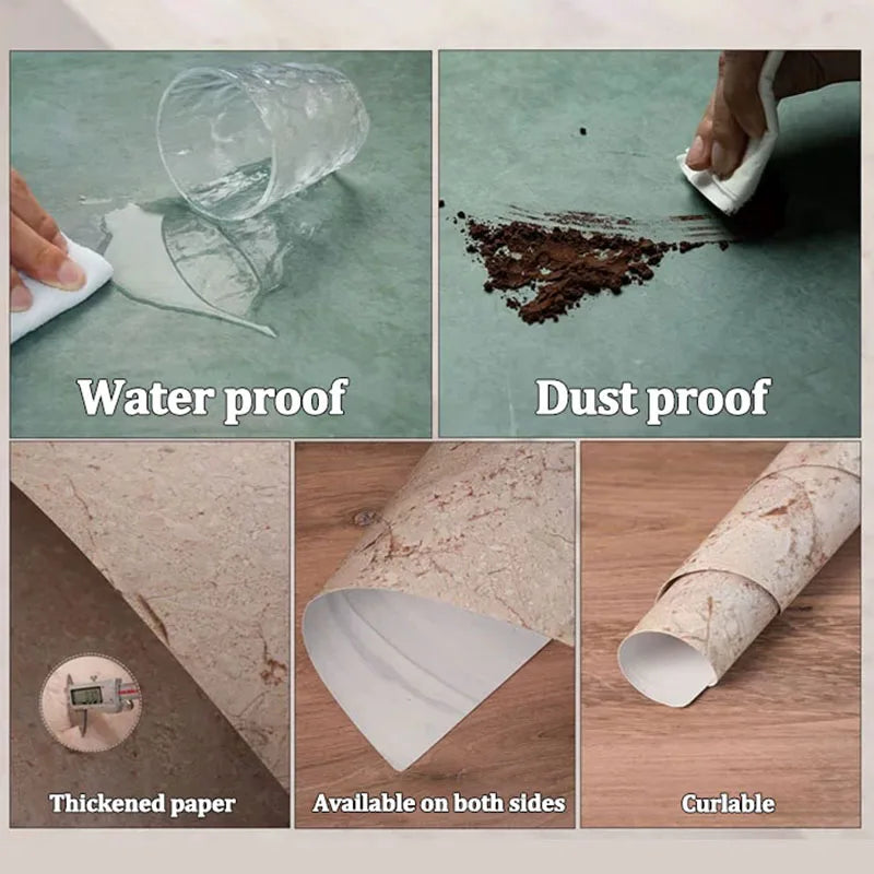 Double-Sided Wood Grain & Marble Photography Backdrop Board 57 × 87 cm – Waterproof Photo Background for Product Photography