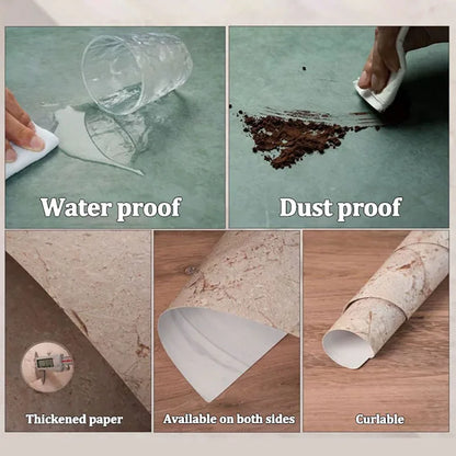 Double-Sided Wood Grain & Marble Photography Backdrop Board 57 × 87 cm – Waterproof Photo Background for Product Photography