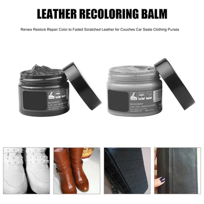 Leather Repair Kit for Car Seats & Furniture – Liquid Leather Recoloring Balm for Scratches, Cracks, Tears & Restoration