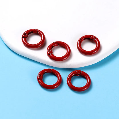 5-Piece Metal Spring O-Ring Carabiner Keychain Clips – Openable Round Buckle Connectors for DIY Keychains, Dog Chains & Jewelry Making