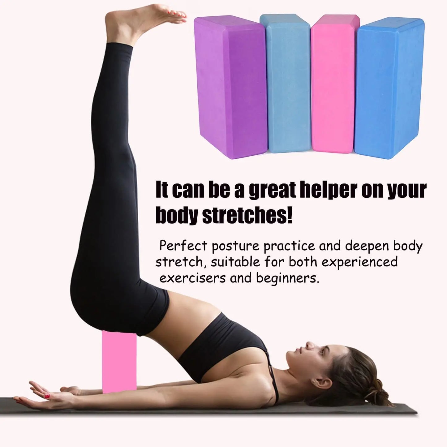 2 PCS Briques en mousse EVA pour le yoga – Outils de soutien légers pour le yoga, les étirements, l'entraînement de danse, la mise en forme du corps et les exercices de fitness