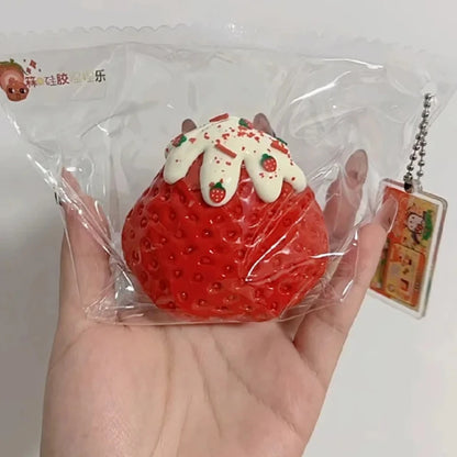 Strawberry Taba Squishy Fidget Toy – Slow Rebound Stress Relief Squeeze Toy for Kids & Adults, Office & Party Favors Gift