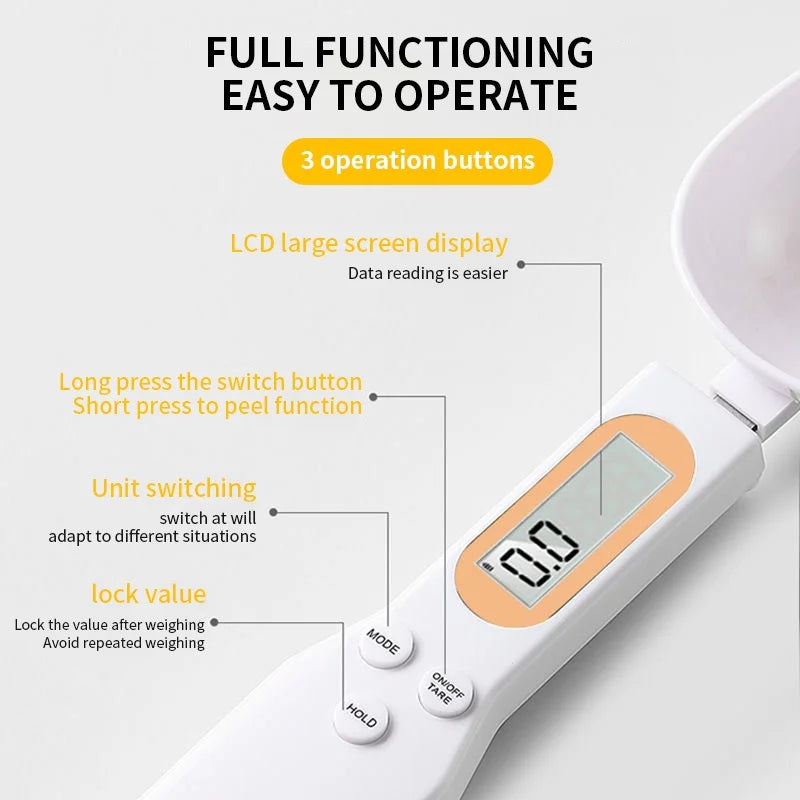 500g 0.1g Digital Kitchen Scale – LCD Electronic Measuring Spoon Scale for Flour, Milk, Coffee & Food, Mini Precision Baking Weighing Tool