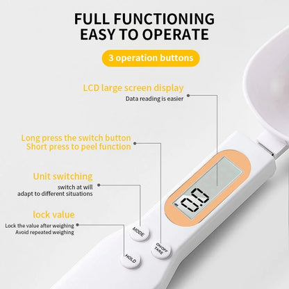 500g 0.1g Digital Kitchen Scale – LCD Electronic Measuring Spoon Scale for Flour, Milk, Coffee & Food, Mini Precision Baking Weighing Tool