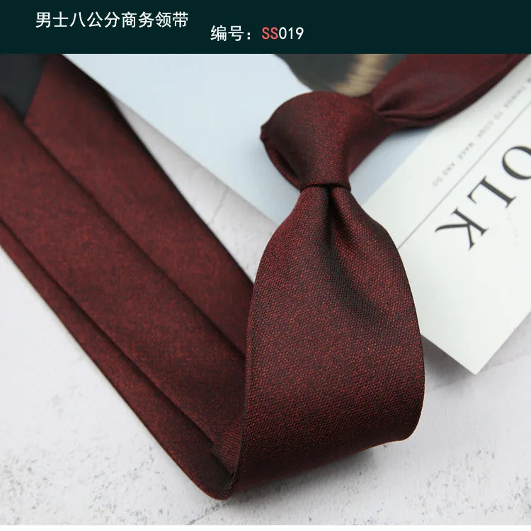 Corbata de hombre de 8 cm con rayas tejidas, formal de negocios para bodas, oficina y fiestas