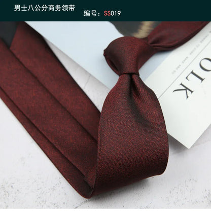 Corbata de hombre de 8 cm con rayas tejidas, formal de negocios para bodas, oficina y fiestas