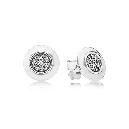 Juego de pendientes de tuerca de plata de ley 925 con hoja cuadrada, sol y luna para mujer, exquisito regalo de joyería europea