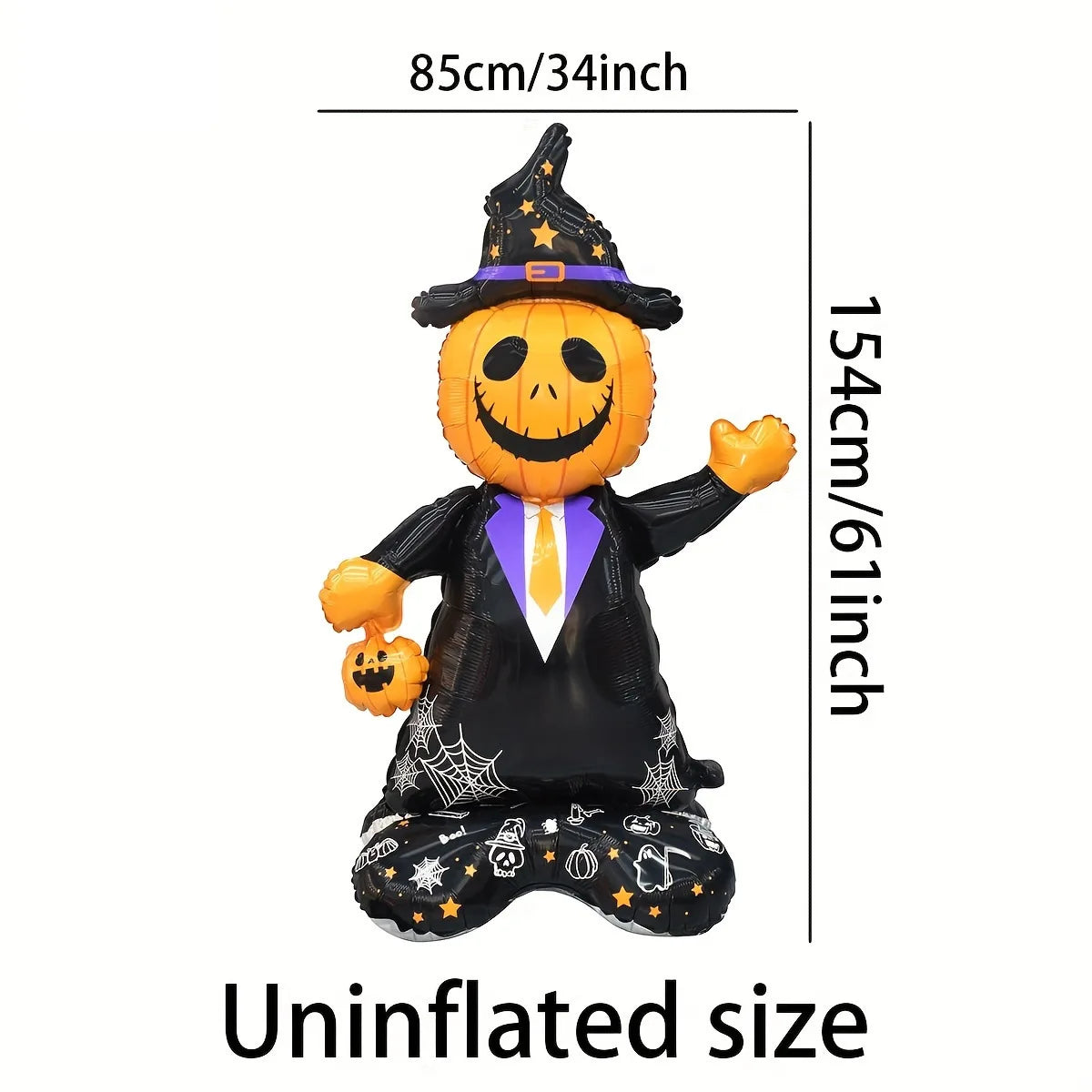 Halloween Aluminum Foil Balloons – Large Standing & Seated Bat, Pumpkin, Ghost & Monster Inflatable Balloons for Halloween Party Decorations