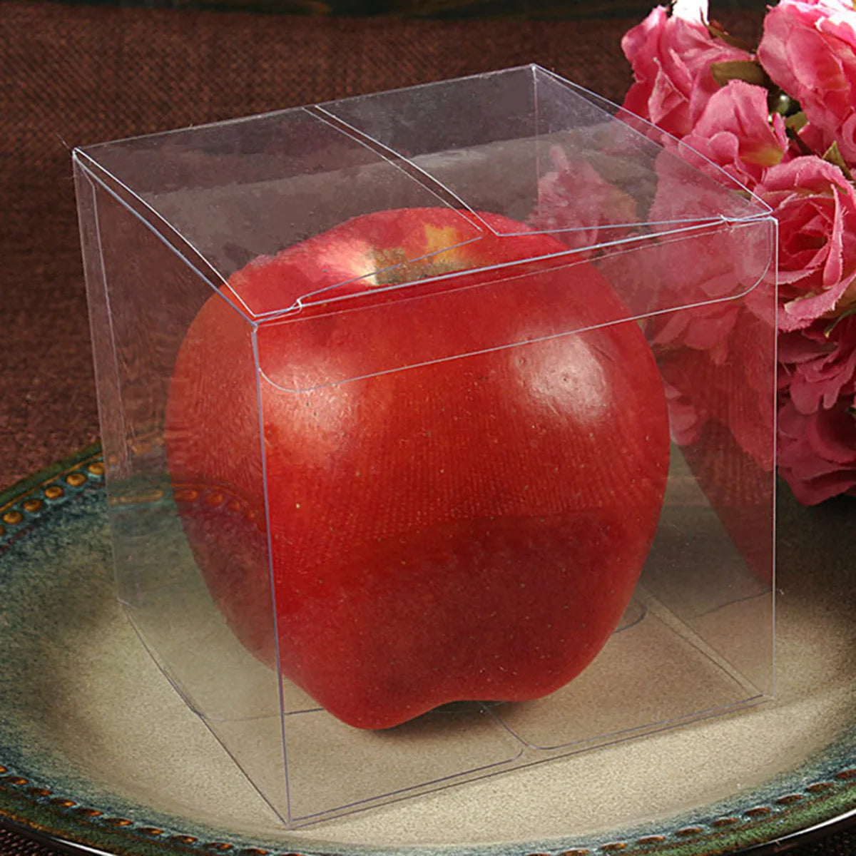 50 Boîtes cadeaux transparentes en PVC pour bougies, dragées, bonbons et emballages cadeaux de fête (5 × 5 × 5 cm)