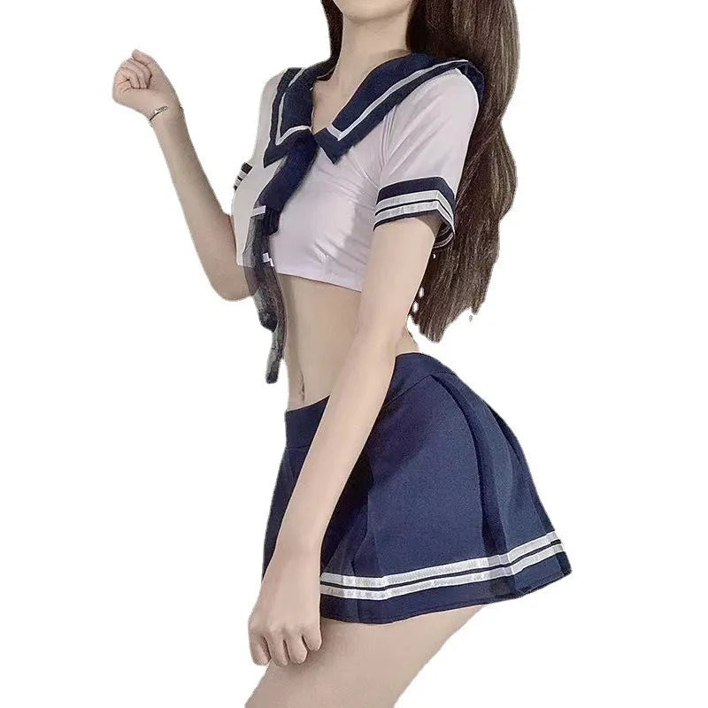 Anime School Uniform Cosplay Costume Set – Mini Skirt & Blouse Roleplay Outfit for Women, Halloween, Party & Convention Wear